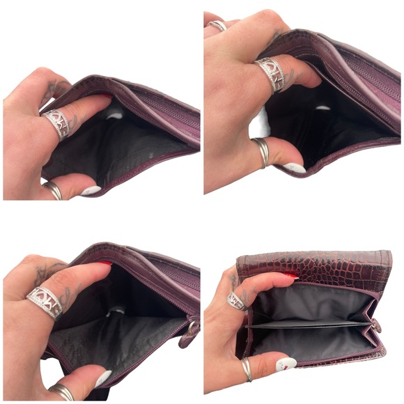 Brighton Brown/Burgundy Colored Trifold Compact Wallet - Picture 12 of 12